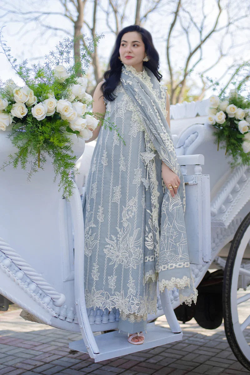 03-Piece Luxury Embroidered Egyptian Lawn Suit - Ready  To Wear